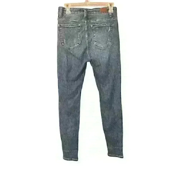 Judy Blue Skinny Fit Stretch Jeans Womens Sz 7/28 Distressed Red Flannel Plaid - Picture 2 of 7